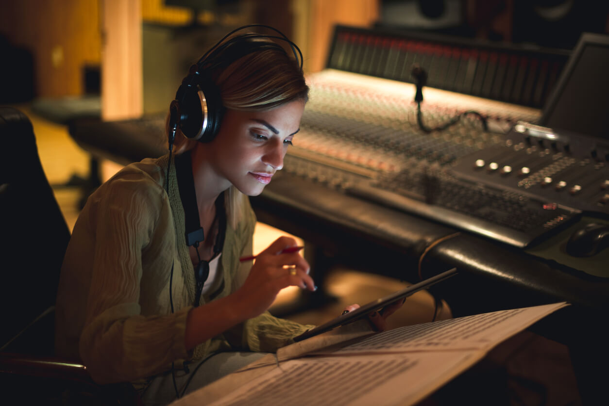 Image of Recording Musician Working in the Studio